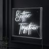 JONATHAN Y NEN1018A Better Together 23.63″ X 20″ Contemporary Glam Acrylic Box USB Operated LED Neon Light, White