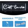 JONATHAN Y NEN1021A C’est La Vie 20″ X 6″ Contemporary Glam Acrylic Box USB Operated LED Neon Light, White