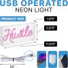 JONATHAN Y NEN1022A Hustle 11.88″ X 5.88″ Contemporary Glam Acrylic Box USB Operated LED Neon Light, Pink