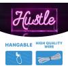 JONATHAN Y NEN1022A Hustle 11.88″ X 5.88″ Contemporary Glam Acrylic Box USB Operated LED Neon Light, Pink