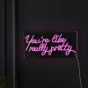 JONATHAN Y NEN1025A You’re Like Really Pretty 19.6″ X 10.1″ Contemporary Glam Acrylic Box USB Operated LED Neon Light, Pink