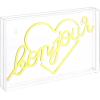 JONATHAN Y NEN1030A Bonjour Heart 15″ X 10.3″ Contemporary Glam Acrylic Box USB Operated LED Neon Light, Yellow