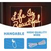 JONATHAN Y NEN1031A Life is Beautiful 13.7″ X 10.9″ Contemporary Glam Acrylic Box USB Operated LED Neon Light, Orange
