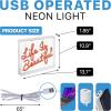 JONATHAN Y NEN1031A Life is Beautiful 13.7″ X 10.9″ Contemporary Glam Acrylic Box USB Operated LED Neon Light, Orange