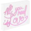 JONATHAN Y NEN1033A All You Need is Love 13.7″ X 10.9″ Contemporary Glam Acrylic Box USB Operated LED Neon Light, Pink