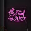 JONATHAN Y NEN1033A All You Need is Love 13.7″ X 10.9″ Contemporary Glam Acrylic Box USB Operated LED Neon Light, Pink