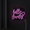 JONATHAN Y NEN1035A Hello Lovely 10″ Square Contemporary Glam Acrylic Box USB Operated LED Neon Light, Pink