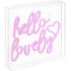 JONATHAN Y NEN1035A Hello Lovely 10″ Square Contemporary Glam Acrylic Box USB Operated LED Neon Light, Pink