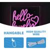JONATHAN Y NEN1035A Hello Lovely 10″ Square Contemporary Glam Acrylic Box USB Operated LED Neon Light, Pink