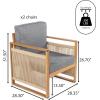 JONATHAN Y SFC1000B-SET2 Gable Mid-Century Modern Roped Acacia Wood Outdoor Patio Chair with Cushions Scandinavian, Classic, Transitional, Industrial, Bohemian, Gray/Teak Brown (Set of 2)(Gray/Teak Brown)