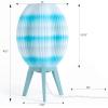 JONATHAN Y USA1000B 3D Printed Dimmable LED Table Lamp Wavy 16.5″ Modern Contemporary Plant-Based PLA for Living Room, Dorm, Home, Office (LED Bulb Included), White(Blue/White)