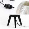 JONATHAN Y USA1000B 3D Printed Dimmable LED Table Lamp Wavy 16.5″ Modern Contemporary Plant-Based PLA for Living Room, Dorm, Home, Office (LED Bulb Included), White(White/Black)
