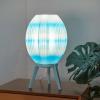 JONATHAN Y USA1000B 3D Printed Dimmable LED Table Lamp Wavy 16.5″ Modern Contemporary Plant-Based PLA for Living Room, Dorm, Home, Office (LED Bulb Included), White(Blue/White)