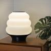 JONATHAN Y USA1001B 3D Printed Dimmable LED Table Lamp Honey Pot 12″ Minimalist Classic Plant-Based PLA for Living Room, Dorm, Home, Office (LED Bulb Included), White/Black(White/Black)