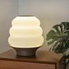 JONATHAN Y USA1001B 3D Printed Dimmable LED Table Lamp Honey Pot 12″ Minimalist Classic Plant-Based PLA for Living Room, Dorm, Home, Office (LED Bulb Included), White/Black(White/Brown)