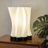 JONATHAN Y USA1002B 3D Printed Dimmable LED Table Lamp Flame 13.5″ Modern Bohemian Plant-Based PLA for Living Room, Dorm, Home, Office (LED Bulb Included), White/Black(White/Black)