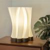 JONATHAN Y USA1002B 3D Printed Dimmable LED Table Lamp Flame 13.5″ Modern Bohemian Plant-Based PLA for Living Room, Dorm, Home, Office (LED Bulb Included), White/Black(White/Brown)
