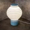 JONATHAN Y USA1003B 3D Printed Dimmable LED Table Lamp Asian Lantern 15″ Vintage Traditional Plant-Based PLA for Living Room, Dorm, Home, Office (LED Bulb Included), White/Blue(White/Blue)