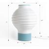 JONATHAN Y USA1003B 3D Printed Dimmable LED Table Lamp Asian Lantern 15″ Vintage Traditional Plant-Based PLA for Living Room, Dorm, Home, Office (LED Bulb Included), White/Blue(White/Blue)