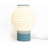 JONATHAN Y USA1003B 3D Printed Dimmable LED Table Lamp Asian Lantern 15″ Vintage Traditional Plant-Based PLA for Living Room, Dorm, Home, Office (LED Bulb Included), White/Blue(White/Blue)