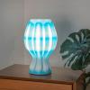 JONATHAN Y USA1005B 3D Printed Dimmable LED Table Lamp Flower 13″ Tropical Coastal Plant-Based PLA for Living Room, Dorm, Home, Office (LED Bulb Included), White(Blue/White)
