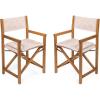 JONATHAN Y DRC1002A-SET2 Waldo Classic Mid-Century Outdoor Acacia Wood Foldable Diamond-Quilted Back Director Chair with Cushion Modern, Vintage, Bohemian, Coastal, Beige/Teak Brown (Set of 2)(Beige/Teak Brown)