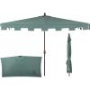 JONATHAN Y Half Umbrella UMB1200E Sidney 9 ft. Classic MidCentury Rectangular Market Patio with Crank, Wind Vent and UV Protection in Green/White(Green)