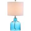 JONATHAN Y JYL1027A Gemma 19″ Glass Bell LED Table Lamp, Coastal, Cottage, Transitional, Modern, Office, Living Room, Family Room, Dining Room, Bedroom, Hallway, Foyer, Moroccan Blue(Moroccan Blue)