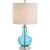 JONATHAN Y JYL1029B Colette 20″ Mini Glass LED Table Lamp, Transitional, Glam, Global, Modern, Elegant, Office, Living Room, Family Room, Dining Room, Bedroom, Hallway, Foyer, Silver(Amalfi Blue)