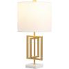 JONATHAN Y JYL1039A Anya 20.25″ Metal/Marble LED Table Lamp Glam Contemporary Modern Bedside Desk Nightstand Lamp for Bedroom Living Room Office College Bookcase LED Bulb Included, Gold