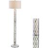 JONATHAN Y JYL1057A Liam 63.5″ Seashell Mosaic LED Floor Lamp, Coastal, Traditional, Elegant, Foot-Step-Switch, Office, Living Room, Family Room, Dining Room, Bedroom, Cream