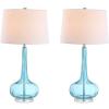 JONATHAN Y JYL1079A-SET2 Set of 2 Table Lamps Bette 28.5″ Glass Teardrop LED Table Lamp Contemporary Bedside Desk Nightstand Lamp for Bedroom Living Room Office College Bookcase, Pink(Aqua)
