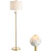 JONATHAN Y JYL1093A Vaughn 60″ Modern Metal/Resin LED Floor Lamp Classic,Glam,Transitional for Bedrooms, Living Room, Office, Reading, BrassGold/White