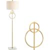 JONATHAN Y JYL1097A Haines 60″ Modern Circle Marble/Metal LED Floor Lamp Classic,Glam,Transitional for Bedrooms, Living Room, Office, Reading, Gold