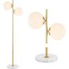 JONATHAN Y JYL1108A Oscar 60.5″ 2-Light Parisian Candlestick Iron LED Floor Lamp, Modern, Contemporary, Glam, Minimalist, Coastal for Bedroom, Living Room, Office, Brass Gold/White