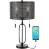 JONATHAN Y JYL1111A Hank 27″ 2-Light Industrial Farmhouse Iron LED Table Lamp with USB Charging Port Contemporary Bedside Desk Lamp for Bedroom Living Room Office, Oil Rubbed Bronze