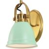 JONATHAN Y JYL1115D Phineas 16.25″ 2-Light Adjustable Farmhouse Bohemian Iron LED Vanity Light, Mint Green/Brass Gold for Bedroom, Living Room, Kitchen, Home Office, Kids Room(Mint Green/Brass)