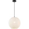 JONATHAN Y JYL1135A Lacey 16″ 1-Light Bohemian Minimalist Iron/Rope Woven Globe LED Pendant Shabby Chic,Contemporary, Modern, Designer, Casual, Office, Living Room, Dining Room, Bedroom, White/Black(16″)