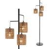 JONATHAN Y JYL1150A Isla 70.75″ 3-Light Mid-Century Bohemian Metal/Rope LED Floor Lamp for Bedroom, Living Room, Office, Black/Natural