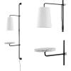 JONATHAN Y JYL1304A Andre 11.5″ 1-Light Contemporary Industrial Iron Plug-in with Adjustable White Marble Table LED Sconce for Bedroom, Living Room, Hallway, Entryway, Home Office, Black/White