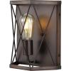 JONATHAN Y JYL1309A Liam 8.25″ 1-Light Rustic Farmhouse Iron LED Sconce Industrial Modern Entryway Lobby Kitchen Bathroom Bedroom Living Room Hallway, Wood Finished/Oil Rubbed Bronze