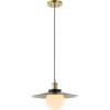JONATHAN Y JYL1328A Hadley 14.5″ 1-Light Scandinavian Farmhouse Iron/Frosted Glass LED Pendant, Oil Rubbed Bronze/Brass Gold for Kitchen Island, Dining Table, or Office