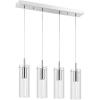 JONATHAN Y JYL1706A Mium 29.5″ 4-Light Modern Style Iron/Crystal/Glass Integrated LED Linear Pendant Glam, Minimalist, Contemporary, Transitional, Office, Living Room, Dining Room, Bedroom, Chrome(4 Light)