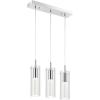JONATHAN Y JYL1706A Mium 29.5″ 4-Light Modern Style Iron/Crystal/Glass Integrated LED Linear Pendant Glam, Minimalist, Contemporary, Transitional, Office, Living Room, Dining Room, Bedroom, Chrome(3 Light)