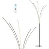 JONATHAN Y JYL1708A Fuochi 71″ Modern Minimalist Metal 5-Branch Arc Dimmable Integrated LED Floor Lamp with Remote Control, Chrome for Bedroom, Living Room, Kitchen, Home Office, Kids Room