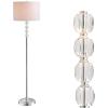 JONATHAN Y JYL2028A Aubrey 59.5″ Crystal/Metal LED Floor Lamp Contemporary,Glam,Transitional for Bedrooms, Living Room, Office, Reading, Clear/Chrome