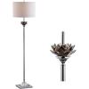 JONATHAN Y JYL2032A Amelia Lotus 59″ Crystal/Metal LED Floor Lamp Contemporary,Transitional,Traditional for Bedrooms, Living Room, Office, Reading, SmokeGray/Chrome