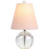 JONATHAN Y JYL2079A Goddard 16″ Crystal Ball/Metal LED Table Lamp Glam Transitional Bedside Desk Nightstand Lamp for Bedroom Living Room Office College Bookcase LED Bulb Included, Clear(Clear/Pink)