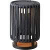 JONATHAN Y JYL2603B Sawara 25.59″ Modern Minimalist Faux Rattan Integrated Indoor/Outdoor LED Solar Powered Lantern Coastal, Transitional, Contemporary, Patio, Porch, Backyard, Natural(Black/Gray)