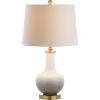 JONATHAN Y JYL3019A Gradient 25″ Ceramic/Brass LED Table Lamp Contemporary Traditional Bedside Desk Nightstand Lamp for Bedroom Living Room Office College Bookcase LED Bulb Included, White/Navy(White/Grey)